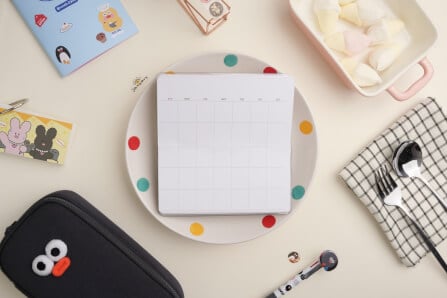 สมุดโน๊ต Ropamoda mini PVC Monthy planner สีเทา_5